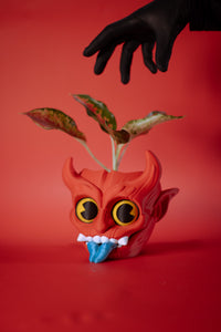 Maceta diablo 3D - fondo rojo