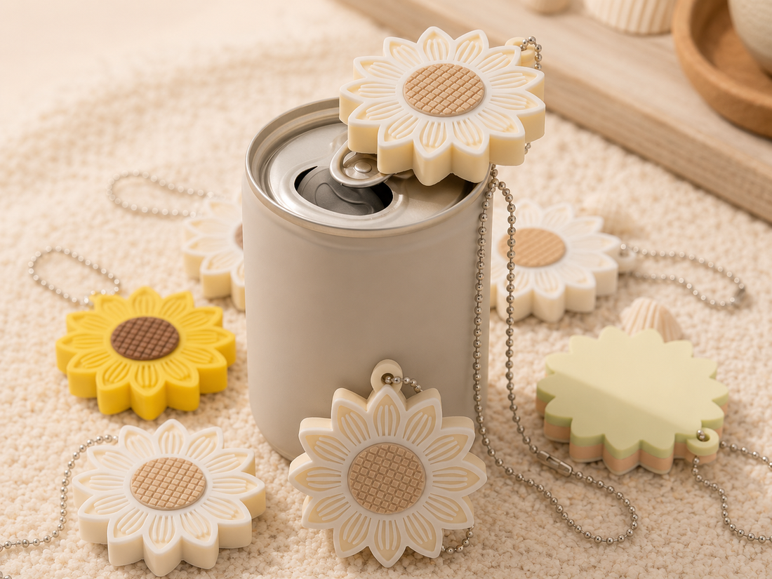 Abrelatas con forma de flor impreso en 3D