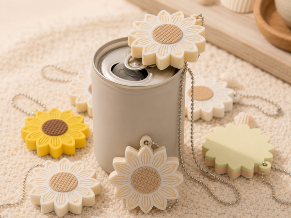 Abrelatas con forma de flor impreso en 3D