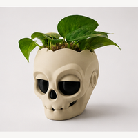 Maceta calavera 3D beige